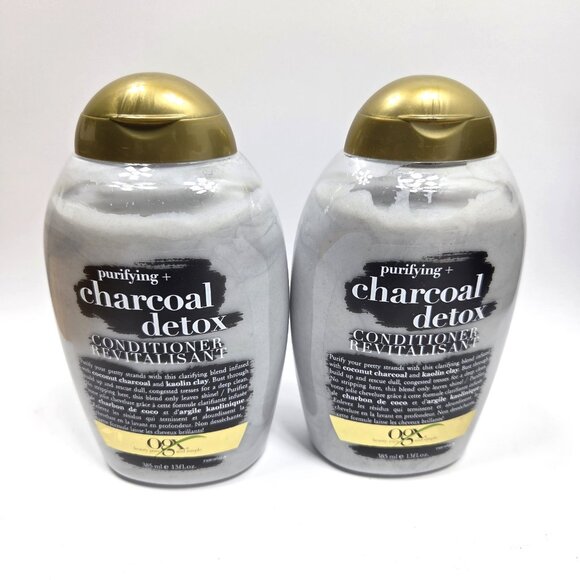 OGX Purifying + Charcoal Detox Conditioner 13 fl oz / 385 mL Lot Of 2 NEW - Picture 1 of 2